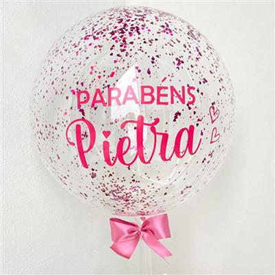 Imagem Balão Bubble com confete